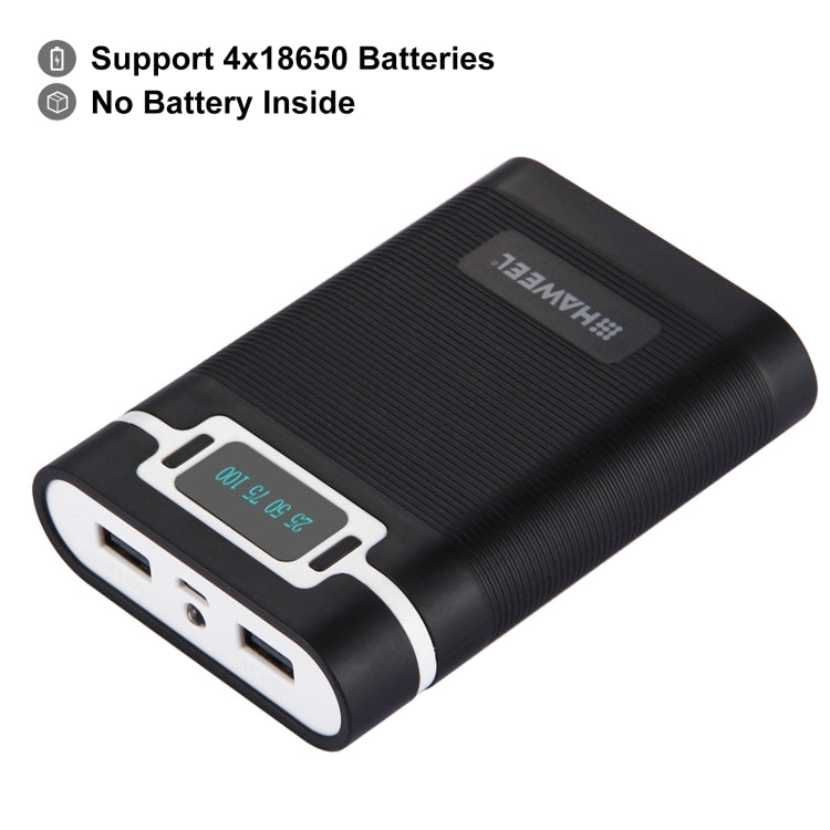 Boîtier de batterie HAWEEL DIY 4 x 18650 (batteries non incluses) 10000mAh Power Bank avec 2 sorties USB et affichage pour iPhone, Galaxy, Sony, HTC, Google, Huawei, Xiaomi, Lenovo et autres smartphones, DIY 4 x 18650 10000mAh Batterie (US)