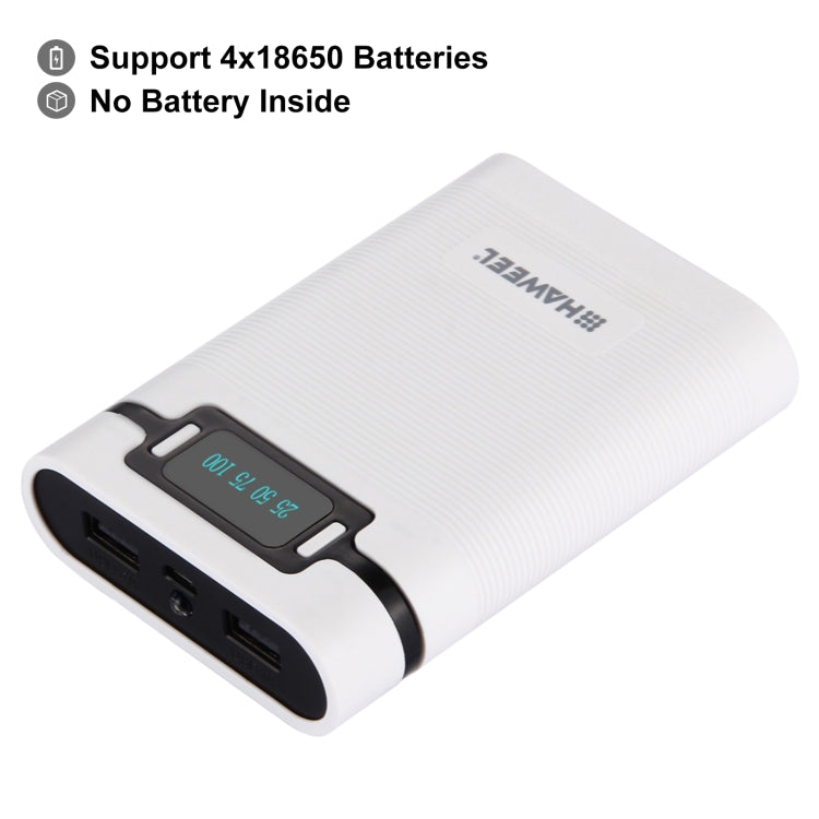 Boîtier de batterie HAWEEL DIY 4 x 18650 (batteries non incluses) 10000mAh Power Bank avec 2 sorties USB et affichage pour iPhone, Galaxy, Sony, HTC, Google, Huawei, Xiaomi, Lenovo et autres smartphones, DIY 4 x 18650 10000mAh Batterie (US)