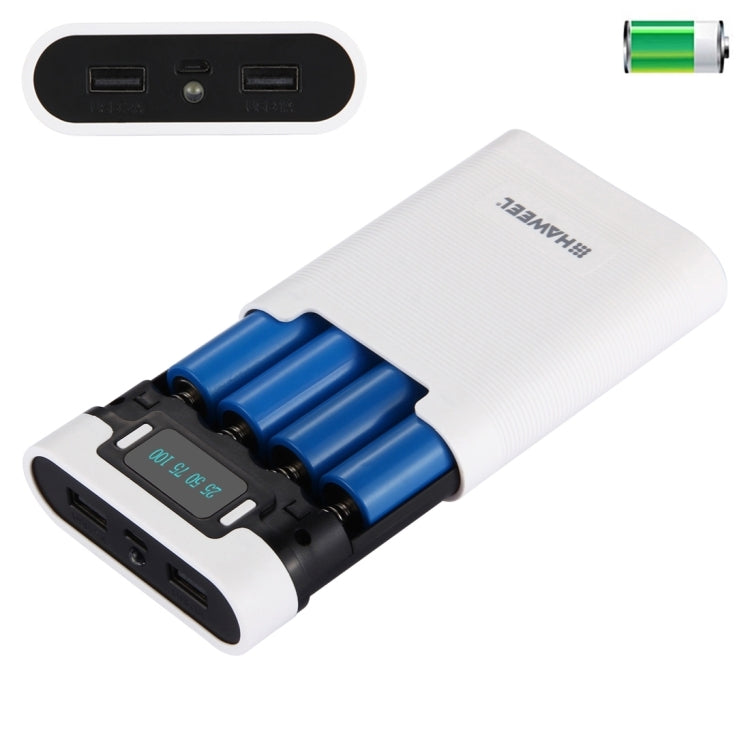 Boîtier de batterie HAWEEL DIY 4 x 18650 (batteries non incluses) 10000mAh Power Bank avec 2 sorties USB et affichage pour iPhone, Galaxy, Sony, HTC, Google, Huawei, Xiaomi, Lenovo et autres smartphones, DIY 4 x 18650 10000mAh Batterie (US)