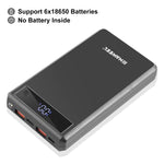 Boîtier de batterie externe HAWEEL DIY 6 x 18650 24W charge rapide avec écran, sans batterie, 6 x 18650 Batterie