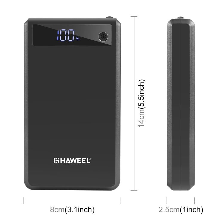 Boîtier de batterie externe HAWEEL DIY 6 x 18650 24W charge rapide avec écran, sans batterie, 6 x 18650 Batterie