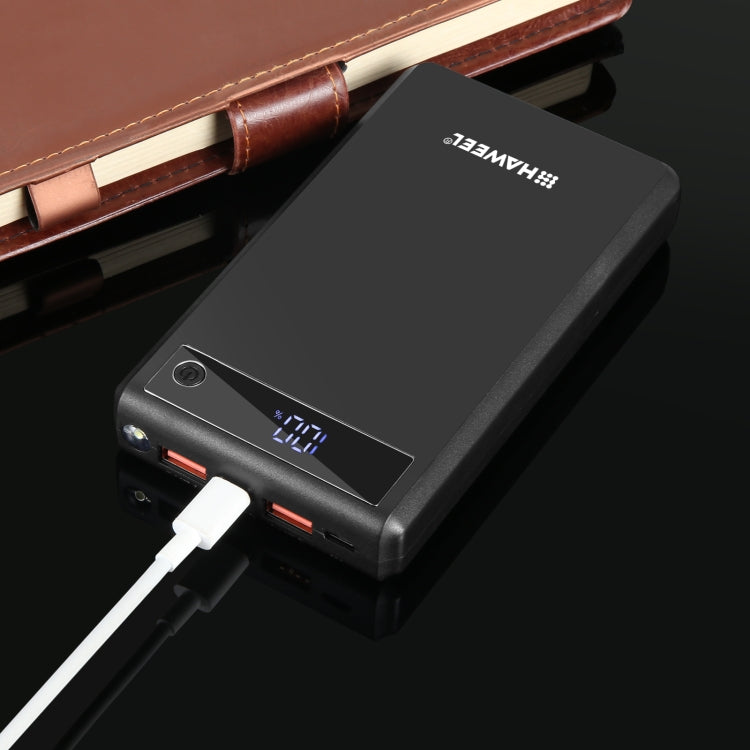 Boîtier de batterie externe HAWEEL DIY 6 x 18650 24W charge rapide avec écran, sans batterie, 6 x 18650 Batterie