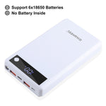 Boîtier de batterie externe HAWEEL DIY 6 x 18650 24W charge rapide avec écran, sans batterie, 6 x 18650 Batterie