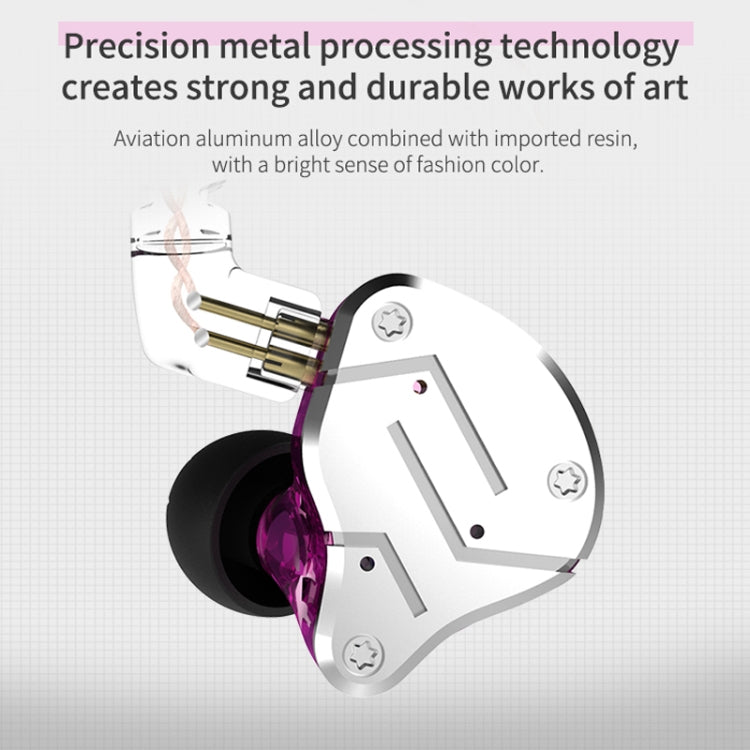 KZ ZSN Écouteurs intra-auriculaires HiFi à commande filaire, quadruple cœur, fer mobile, méga basses avec microphone