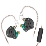 KZ ZSN Écouteurs intra-auriculaires HiFi à commande filaire, quadruple cœur, fer mobile, méga basses avec microphone