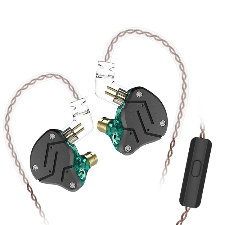 KZ ZSN Écouteurs intra-auriculaires HiFi à commande filaire, quadruple cœur, fer mobile, méga basses avec microphone