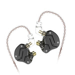 KZ ZSN Écouteurs intra-auriculaires HiFi à commande filaire, quad-core, avec armature mobile et mégabasse, sans microphone