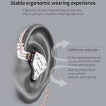 KZ ZSN Écouteurs intra-auriculaires HiFi à commande filaire, quad-core, avec armature mobile et mégabasse, sans microphone