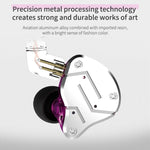 KZ ZSN Écouteurs intra-auriculaires HiFi à commande filaire, quad-core, avec armature mobile et mégabasse, sans microphone