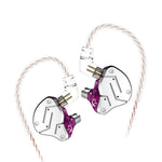 KZ ZSN Écouteurs intra-auriculaires HiFi à commande filaire, quad-core, avec armature mobile et mégabasse, sans microphone