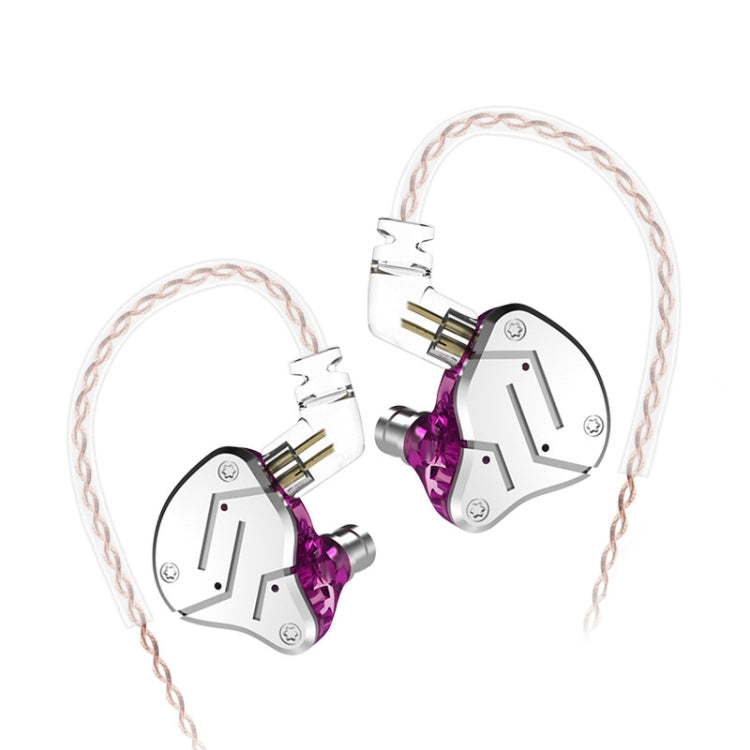 KZ ZSN Écouteurs intra-auriculaires HiFi à commande filaire, quad-core, avec armature mobile et mégabasse, sans microphone