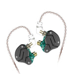 KZ ZSN Écouteurs intra-auriculaires HiFi à commande filaire, quad-core, avec armature mobile et mégabasse, sans microphone