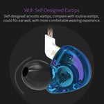 Écouteurs intra-auriculaires KZ ZST Circle Iron Mega Bass MP3 Double Unité sans microphone