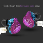 Écouteurs intra-auriculaires KZ ZST Circle Iron Mega Bass MP3 Double Unité sans microphone