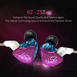 Écouteurs intra-auriculaires KZ ZST Circle Iron Mega Bass MP3 Double Unité sans microphone