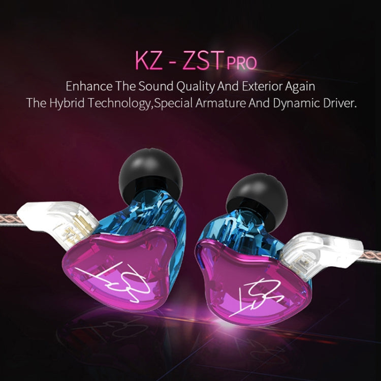 Écouteurs intra-auriculaires KZ ZST Circle Iron Mega Bass MP3 Double Unité sans microphone
