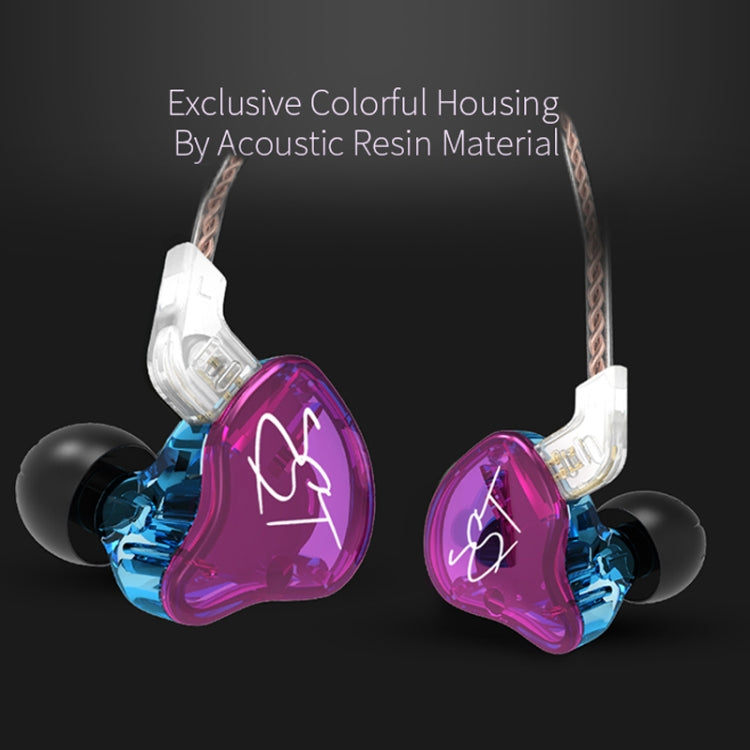 Écouteurs intra-auriculaires KZ ZST Circle Iron Mega Bass MP3 Double Unité sans microphone