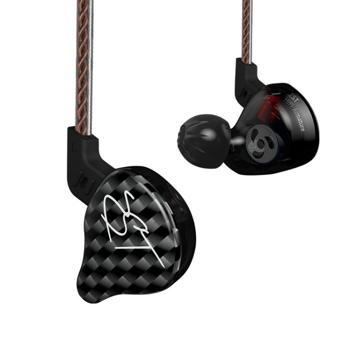 Écouteurs intra-auriculaires KZ ZST Circle Iron Mega Bass MP3 Double Unité sans microphone