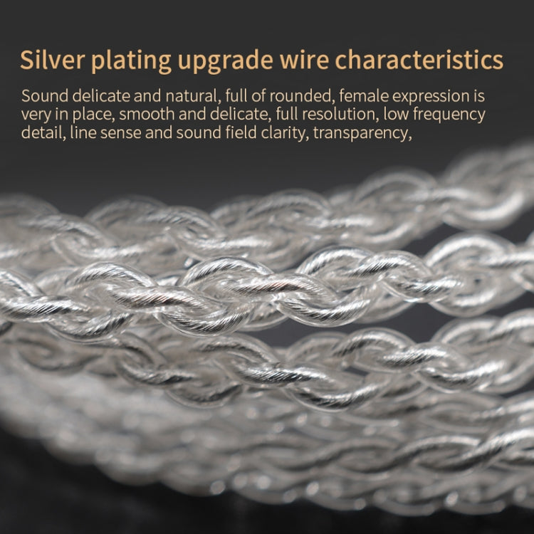 Câble d'amélioration plaqué argent en cuivre sans oxygène 8 broches KZ pour la plupart des écouteurs à interface MMCX