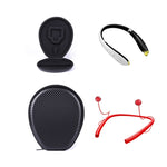 Boîtier de protection universel portable pour écouteurs Bluetooth sans fil sport avec texture tapis d'herbe EVA antichoc, pour JBL / LG / Sony / Samsung, Taille : 195 x 155 x 35 mm, Collier suspendu