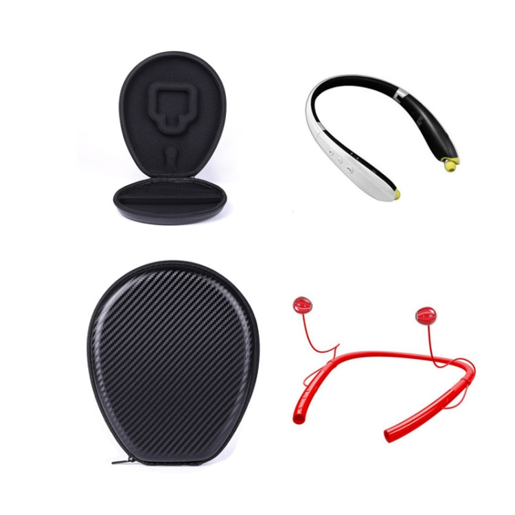 Boîtier de protection universel portable pour écouteurs Bluetooth sans fil sport avec texture tapis d'herbe EVA antichoc, pour JBL / LG / Sony / Samsung, Taille : 195 x 155 x 35 mm, Collier suspendu