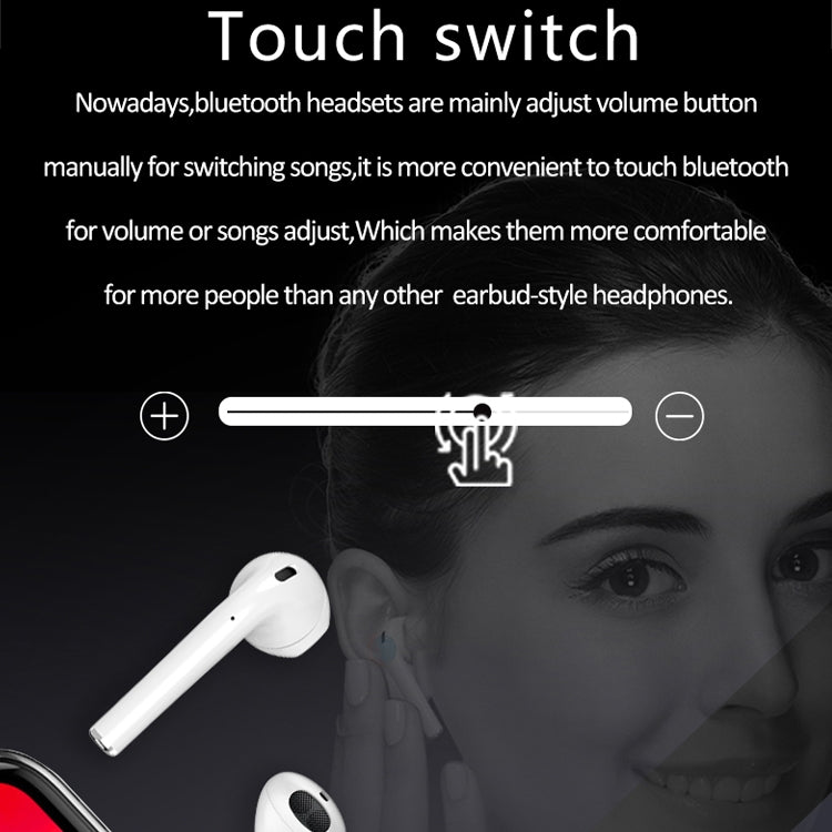 Casque Bluetooth 5.0 Stéréo Bilatéral Sport i9 Touch Wireless TWS avec Boîte de Charge, Version Tactile