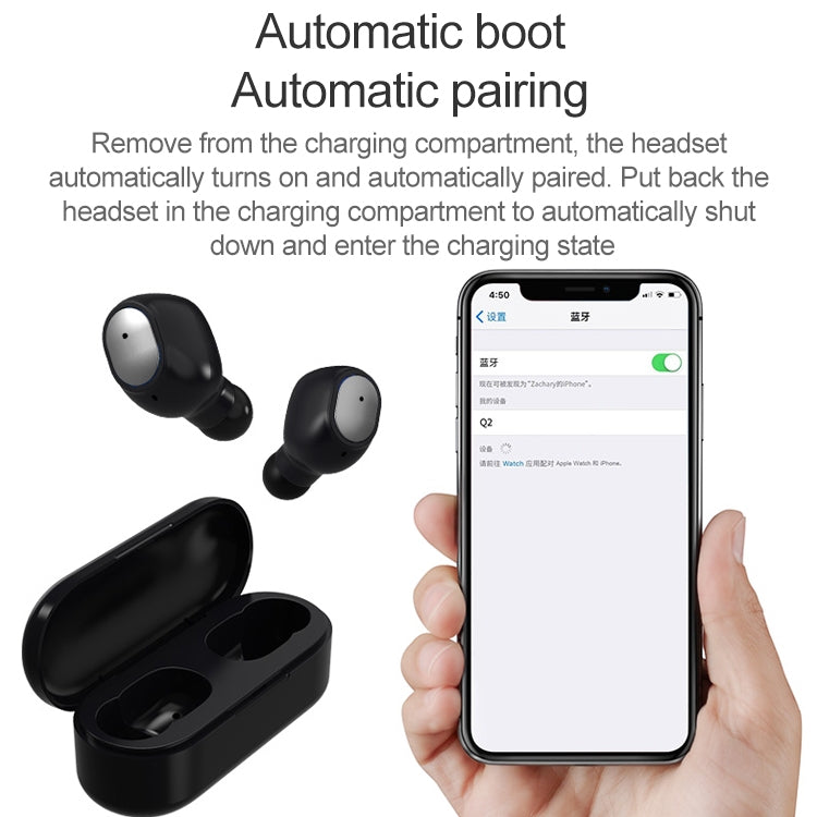 Écouteurs Bluetooth sport sans fil stéréo binauraux Q2 TWS Bluetooth 5.0