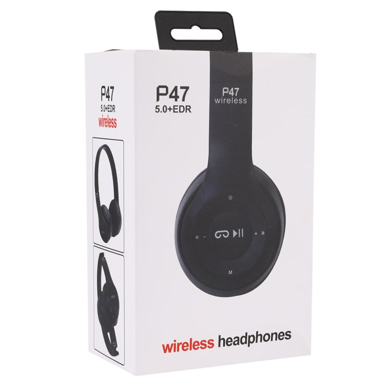 Casque Bluetooth sans fil pliable P47 avec prise audio 3,5 mm, prend en charge MP3 / appel, P47 Rouge, P47 Blanc, P47 Vert, P47 Noir, P47 Bleu