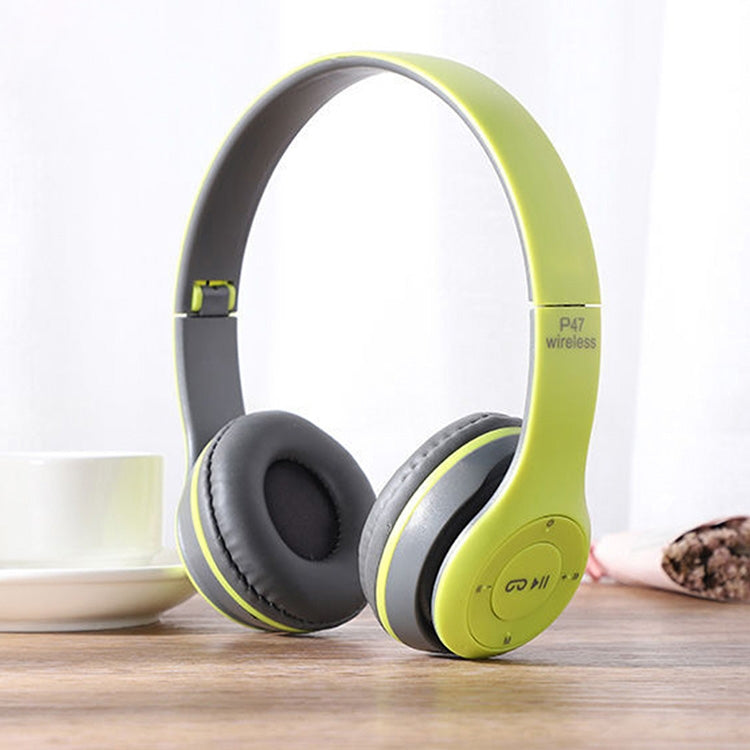Casque Bluetooth sans fil pliable P47 avec prise audio 3,5 mm, prend en charge MP3 / appel, P47 Rouge, P47 Blanc, P47 Vert, P47 Noir, P47 Bleu