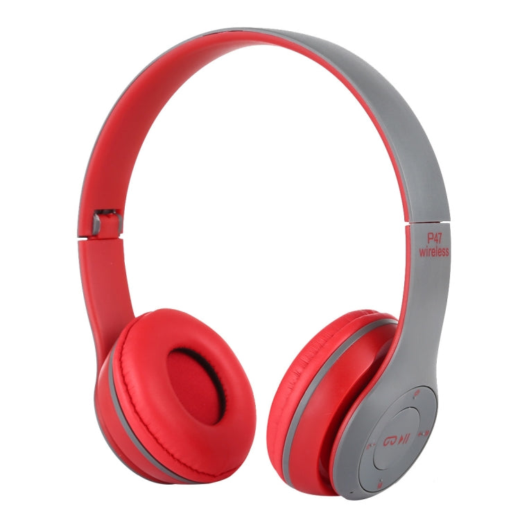 Casque Bluetooth sans fil pliable P47 avec prise audio 3,5 mm, prend en charge MP3 / appel, P47 Rouge, P47 Blanc, P47 Vert, P47 Noir, P47 Bleu