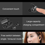 Écouteurs Bluetooth sans fil TWS-4 IPX5 étanches 5.0 à commande tactile avec boîtier de charge, prennent en charge les appels HD et les invites vocales, TWS-4