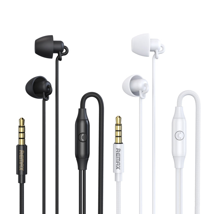 Écouteurs intra-auriculaires stéréo REMAX RM-208 pour le sommeil avec contrôle filaire + micro, prise en charge des appels mains libres