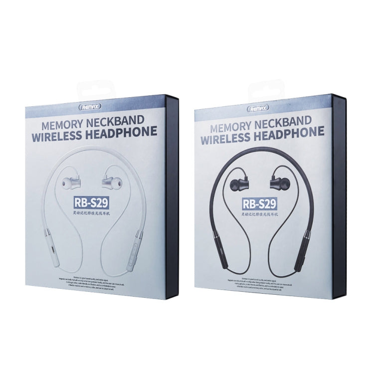 Écouteurs sans fil Bluetooth V5.0 à tour de cou à mémoire de forme série REMAX RB-S29 Linton