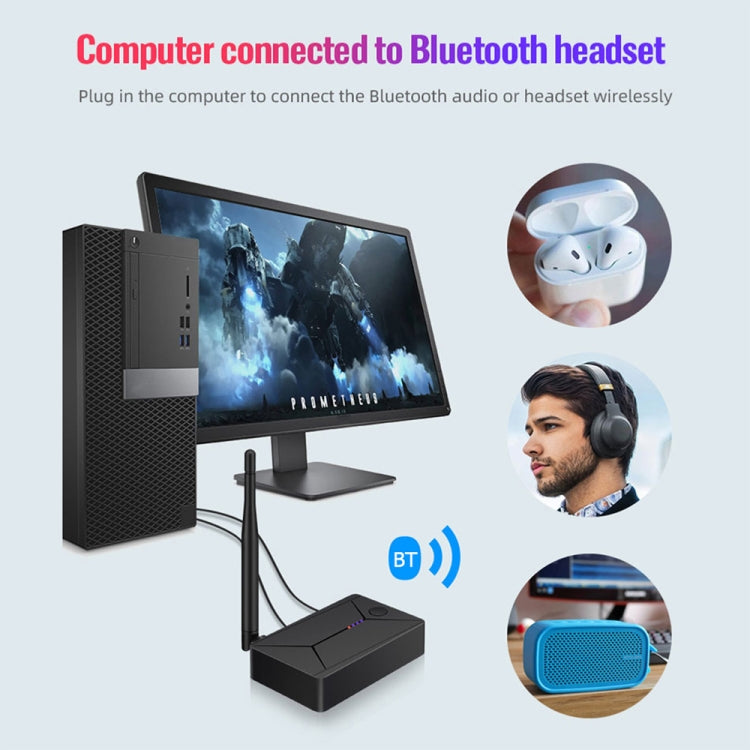 TX13 Émetteur audio numérique optique coaxial portable 3-en-1 Bluetooth 5.0 avec prise jack 3,5 mm pour haut-parleur/casque Bluetooth, TX13