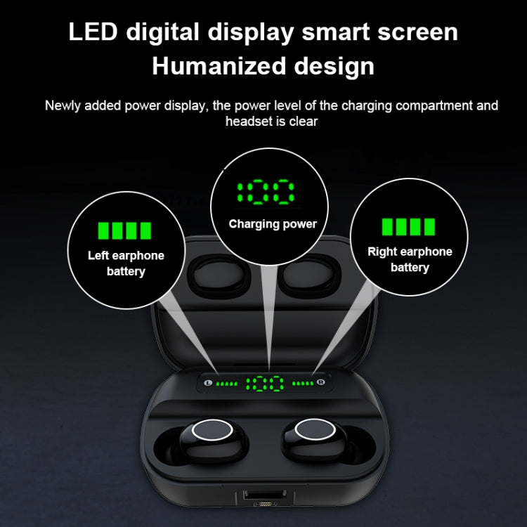 Écouteurs Bluetooth tactiles S11 TWS avec boîtier de charge magnétique, support d'affichage LED à trois écrans de puissance