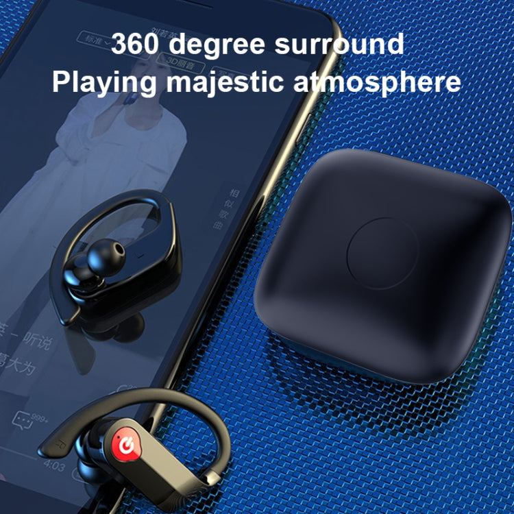 Écouteurs Bluetooth sport sans fil Q83 intra-auriculaires avec boîtier de charge, prend en charge l'affichage LED de la puissance à trois écrans et la fonction de banque d'alimentation, Q83