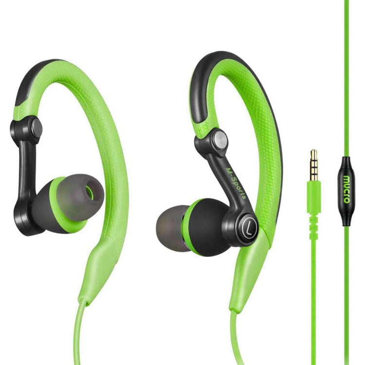 Mucro MB-232 Écouteurs de sport intra-auriculaires filaires avec crochets d'oreille pour la course à pied et la gym