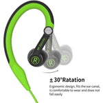 Mucro MB-232 Écouteurs de sport intra-auriculaires filaires avec crochets d'oreille pour la course à pied et la gym
