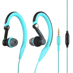 Mucro MB-232 Écouteurs de sport intra-auriculaires filaires avec crochets d'oreille pour la course à pied et la gym