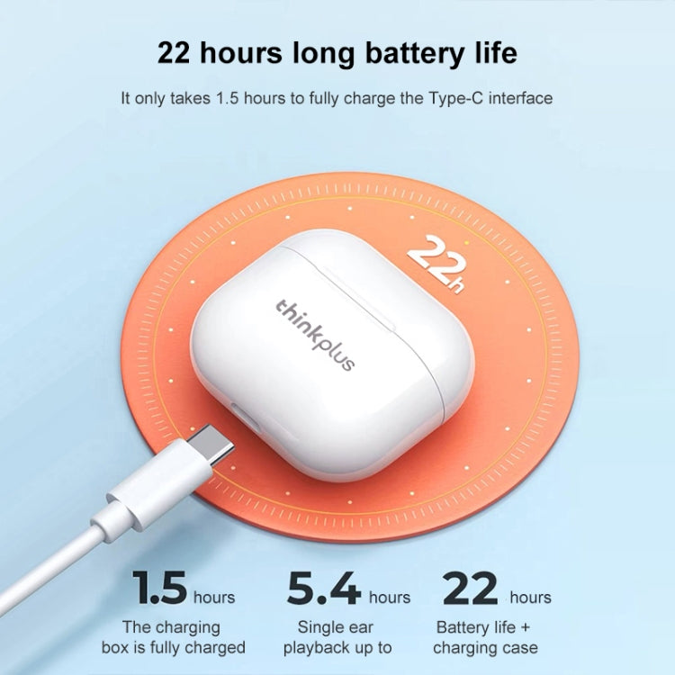 Écouteurs Bluetooth étanches TWS IPX4 Lenovo LivePods LP40 d'origine avec boîtier de charge, prennent en charge le toucher et les appels HD et Siri et la commutation maître-esclave, LivePods LP40