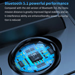 Écouteurs Bluetooth sans fil M9 TWS 5.1 avec affichage numérique miroir et boîtier de charge, lampe de poche, prise en charge tactile et Siri et affichage de la batterie, M9 (noir)