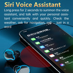 Écouteurs Bluetooth sans fil M9 TWS 5.1 avec affichage numérique miroir et boîtier de charge, lampe de poche, prise en charge tactile et Siri et affichage de la batterie, M9 (noir)