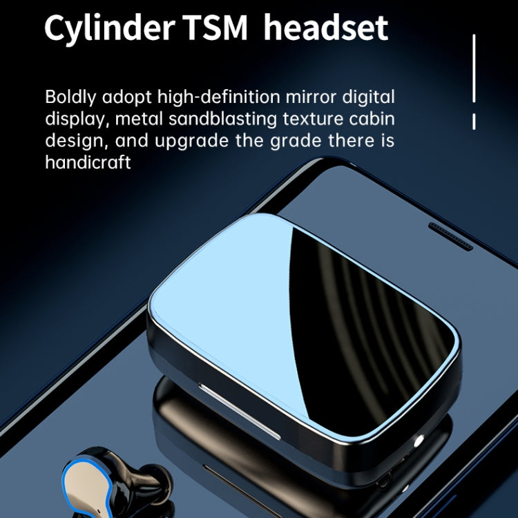 Écouteurs Bluetooth sans fil M9 TWS 5.1 avec affichage numérique miroir et boîtier de charge, lampe de poche, prise en charge tactile et Siri et affichage de la batterie, M9 (noir)