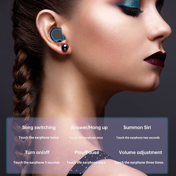 Écouteurs Bluetooth sans fil M9 TWS 5.1 avec affichage numérique miroir et boîtier de charge, lampe de poche, prise en charge tactile et Siri et affichage de la batterie, M9 (noir)