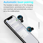 Écouteurs Bluetooth sans fil M9 TWS 5.1 avec affichage numérique miroir et boîtier de charge, lampe de poche, prise en charge tactile et Siri et affichage de la batterie, M9 (noir)