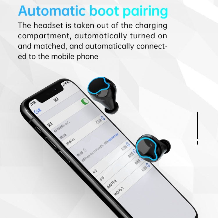 Écouteurs Bluetooth sans fil M9 TWS 5.1 avec affichage numérique miroir et boîtier de charge, lampe de poche, prise en charge tactile et Siri et affichage de la batterie, M9 (noir)