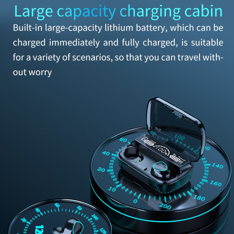 Écouteurs Bluetooth sans fil M10 5.1 TWS avec affichage numérique et boîtier de chargement, prise en charge du toucher et de Siri et de l'affichage de la batterie, M10 noir, M10 vert