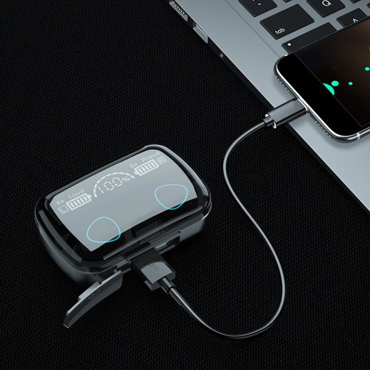 Écouteurs Bluetooth sans fil M10 5.1 TWS avec affichage numérique et boîtier de chargement, prise en charge du toucher et de Siri et de l'affichage de la batterie, M10 noir, M10 vert