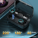 Écouteurs Bluetooth sans fil M10 5.1 TWS avec affichage numérique et boîtier de chargement, prise en charge du toucher et de Siri et de l'affichage de la batterie, M10 noir, M10 vert