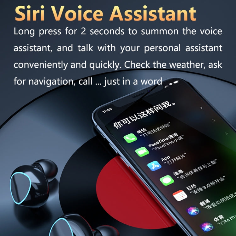 Écouteurs Bluetooth sans fil M10 5.1 TWS avec affichage numérique et boîtier de chargement, prise en charge du toucher et de Siri et de l'affichage de la batterie, M10 noir, M10 vert